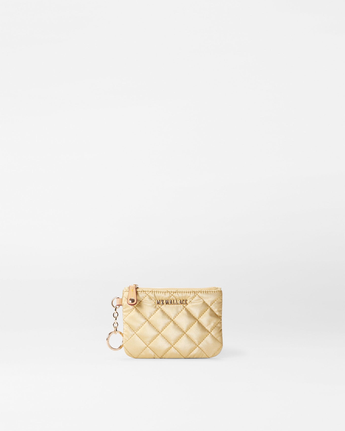 Light Gold Pearl Metallic Flat Metro Key Pouch