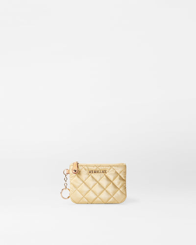 Light Gold Pearl Metallic Flat Metro Key Pouch