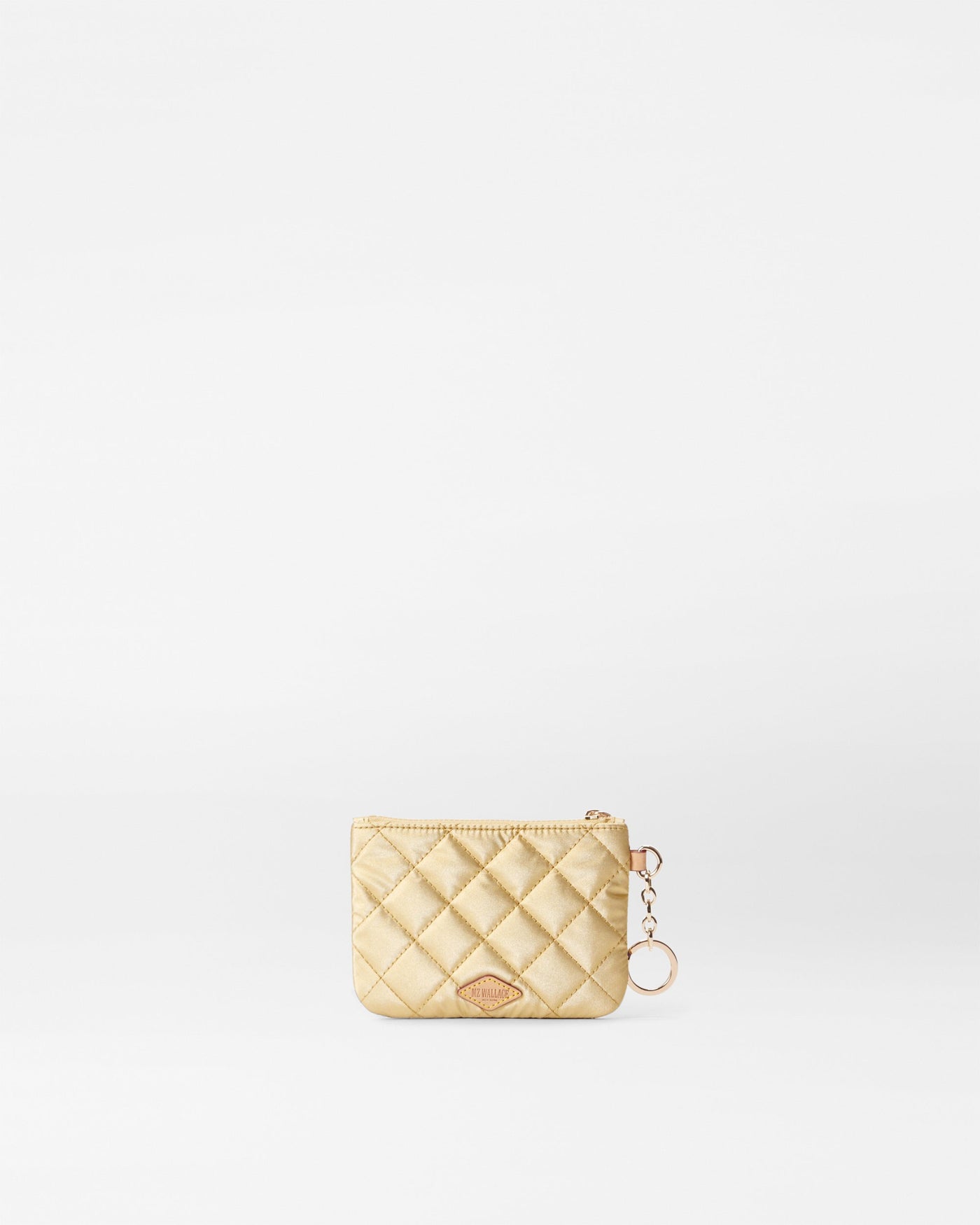 Light Gold Pearl Metallic Flat Metro Key Pouch