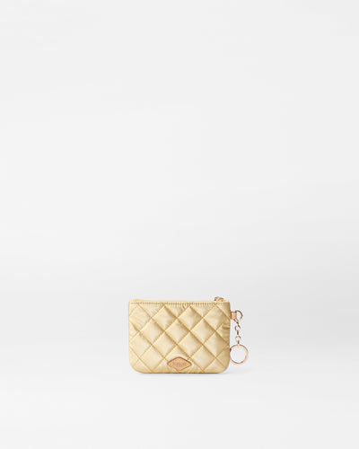 Light Gold Pearl Metallic Flat Metro Key Pouch