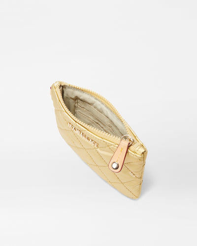 Light Gold Pearl Metallic Flat Metro Key Pouch