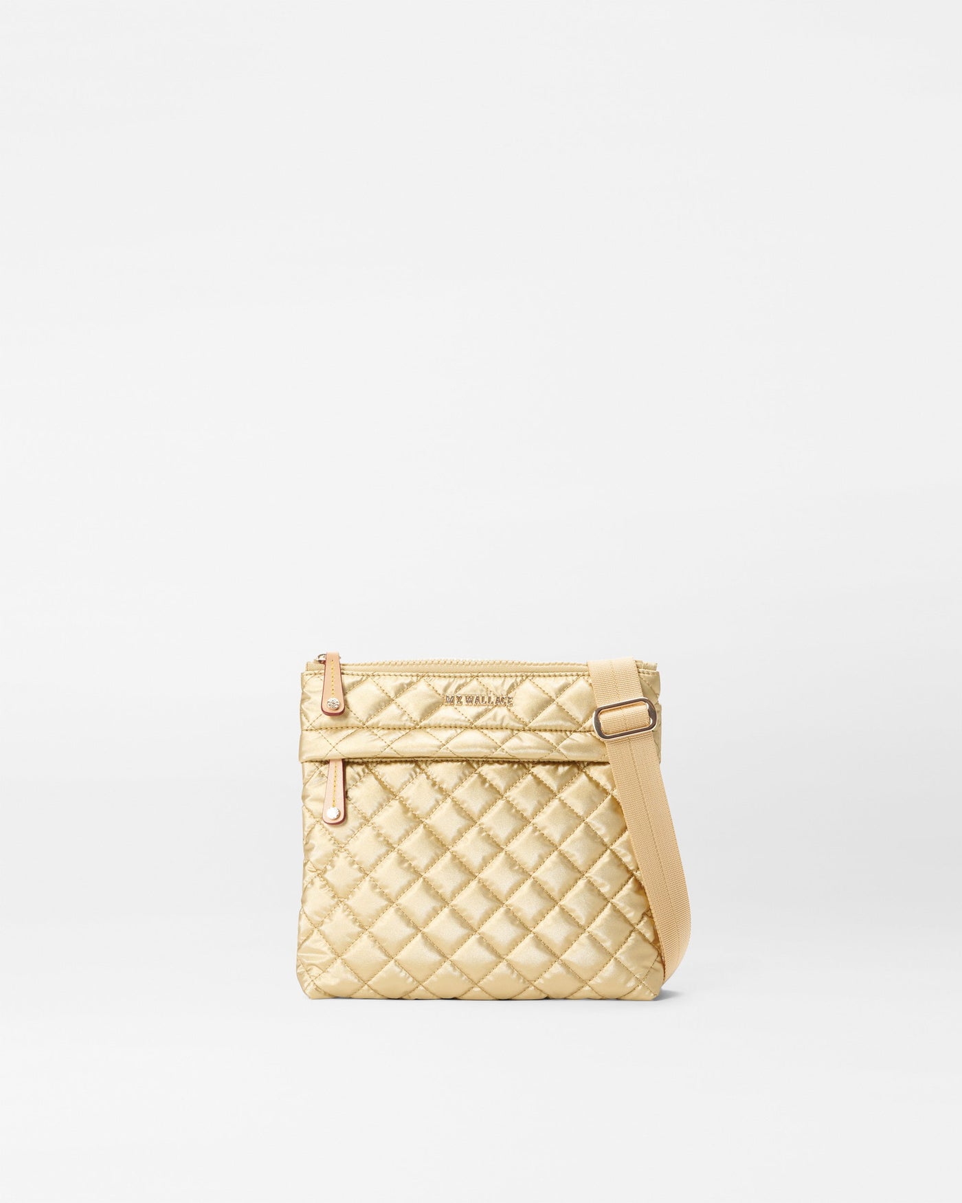 Light Gold Pearl Metallic Metro Flat Crossbody