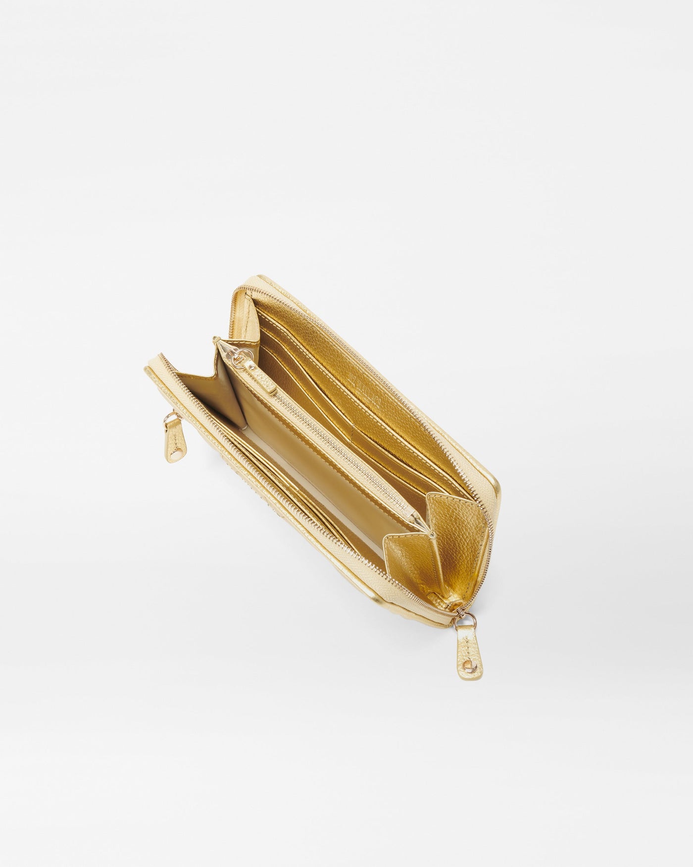 Light Gold Pearl Metallic Long Crosby Wallet