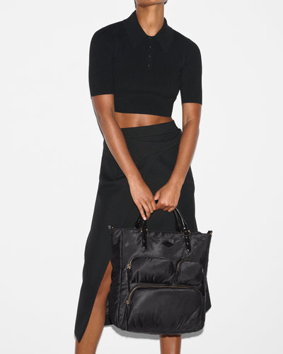 Black Large Chelsea Top Handle Tote