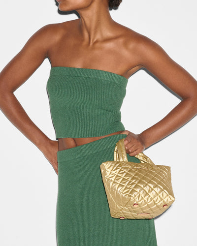 Light Gold Pearl Metallic Micro Metro Tote Deluxe