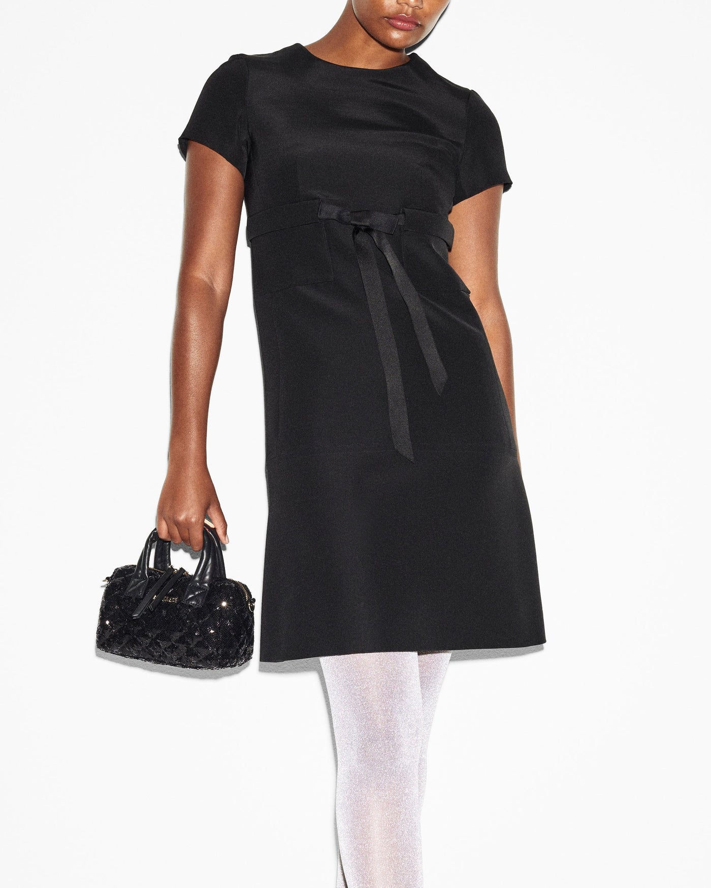 Black Sequin Mini Satchel