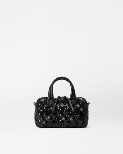 Black Sequin Mini Satchel