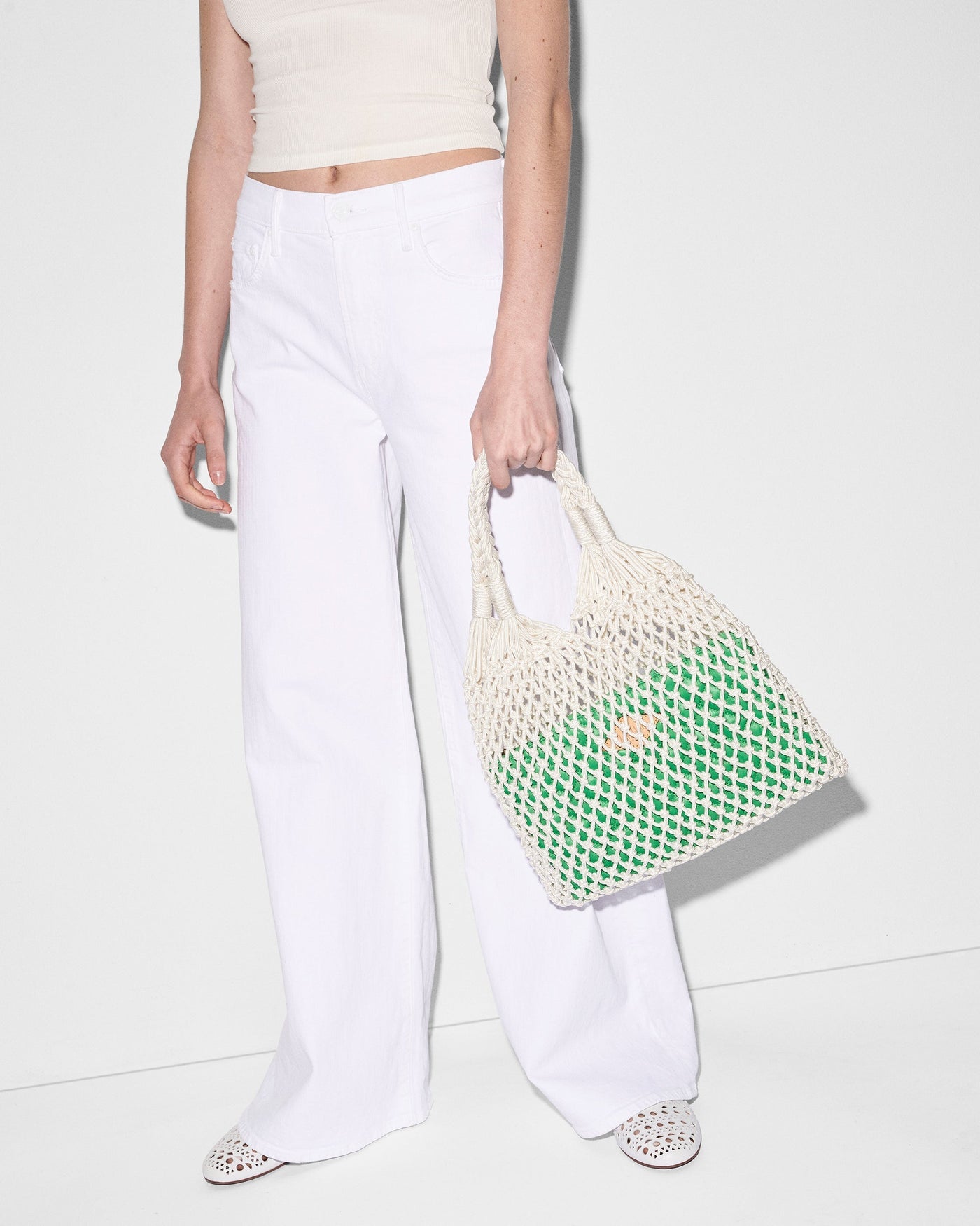 Off White/Grass Reef Knot Market Tote